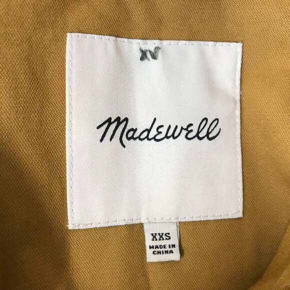 MADEWELL - WOMEN'S XXS - LONG SLEEVE BUTTON UP PLEATED BACK COTTON JACKET - Picture 7 of 7